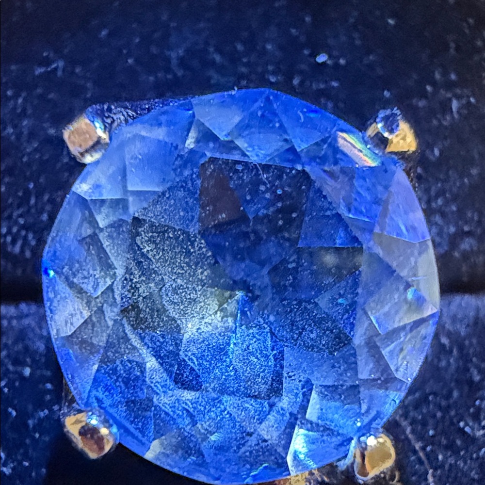 💍 Sterling Silver Blue Gemstone Ring – Size 7.75–8 NEW - Picture 11 of 12